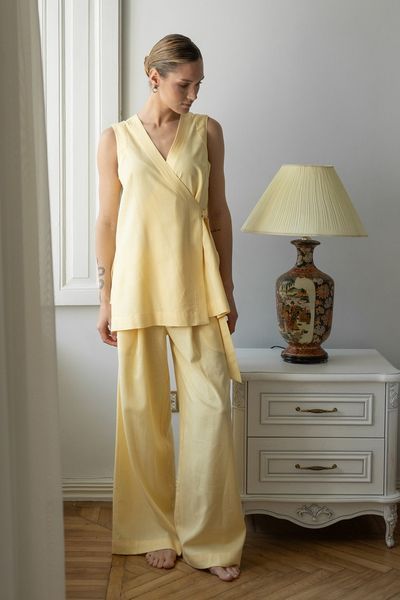 Брюки з защипами з льону Forly Sunshine XL/XXL Жовтий LN0072-89-09_XL/XXL LN0072-89-09 фото