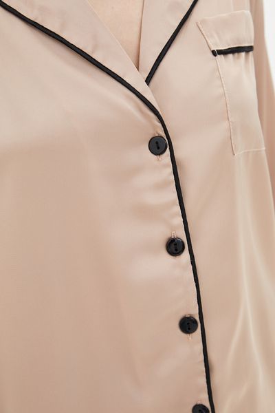 Пижама Forly Пижамный шелковый костюм с брюками Beige Peach Бежевый SH0009-01-69 SH0009-01-69_XL фото