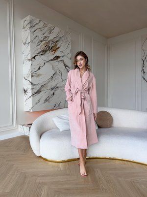 Велюровий довгий жіночий халат In Love Peach Fuzz V0112XL/3XL фото