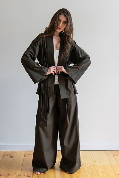 Брюки з защипами з льону Forly Military XL/XXL Хаки LN0072-15-09_XL/XXL LN0072-15-09 фото