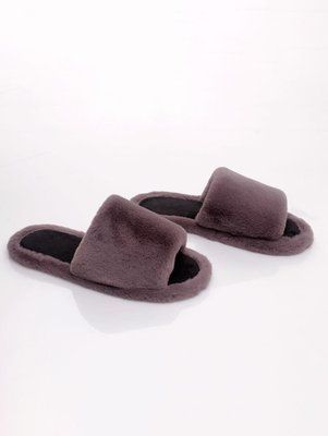 Женские домашние тапочки Little Foot Открытые с кантом по периметру Серые uf0218l-37e фото