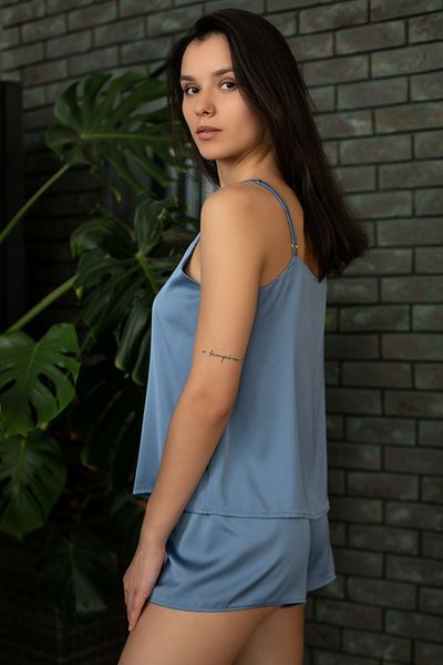 Піжама Forly Комплект шовковий з шортами Jeans Блакитний SH0011-06-78 SH0011-06-78_S фото