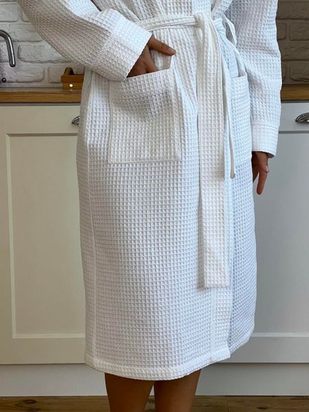 Жіночий вафельний халат COSY довгий білий 1202XL фото