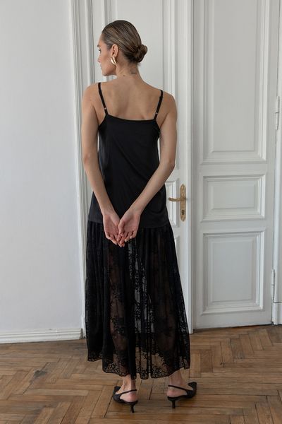 Платье Forly Сукня - комбінація шовкова з мереживом Vivian L Черный SH0094-16-20_L SH0094-16-20_S фото