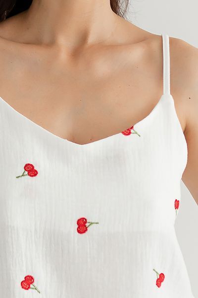 Майка з вишивкою з мусліну Forly Cherry Білий ML0082-38-70_S фото