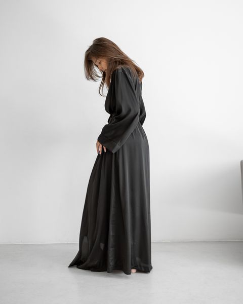 Халат жіночий QC Шовк Армані QC Anetta Чорний 30081l-xl фото