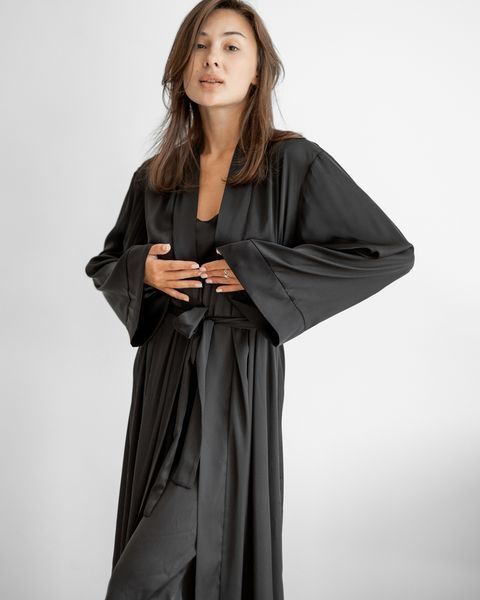 Халат жіночий QC Шовк Армані QC Anetta Чорний 30081l-xl фото