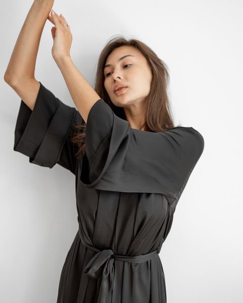 Халат жіночий QC Шовк Армані QC Anetta Чорний 30081l-xl фото