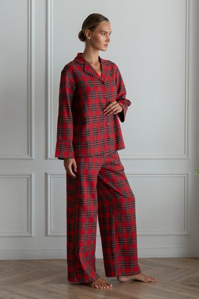 Пижама Forly Пижамный костюм из фланели с брюками Present Красный FL0073-88-69 FL0073-88-69_XS/S фото
