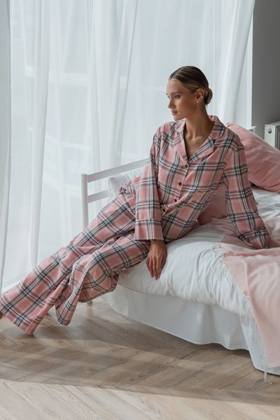 Пижама Forly Пижамный костюм из фланели с брюками Zephyr Розовый FL0073-20-69 FL0073-20-69_XS-S фото