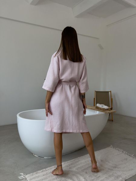 Жіночий халат COSY шаль Ланцюжок ніжно рожевий 403L фото