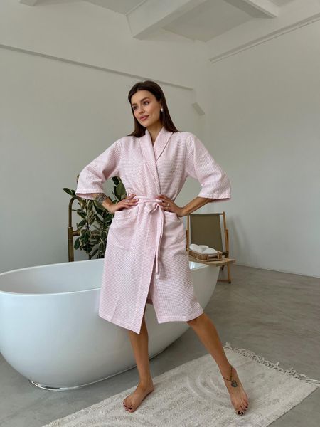 Жіночий халат COSY шаль Ланцюжок ніжно рожевий 403L фото