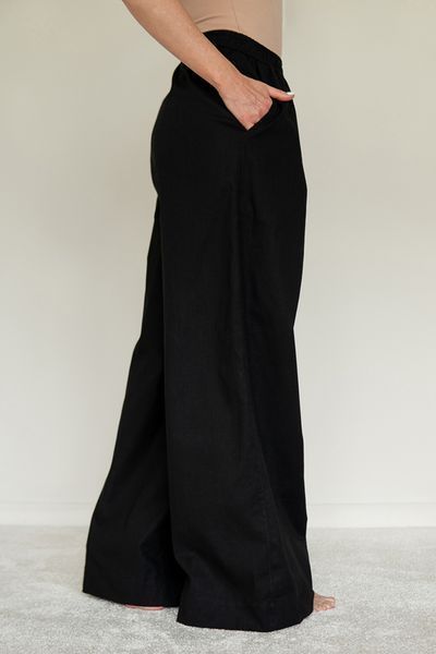 Брюки із защипами Forly зі 100% льону Black XL/XXL Чорний LN0072-16-09_XL/XXL LN0072-16-09 фото