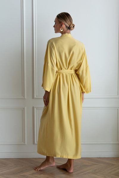 Forly Халат шовковий з бавовною Yellow ONE Жовтий SL0035-41-04_ONE SL0035-41-04_ONE фото