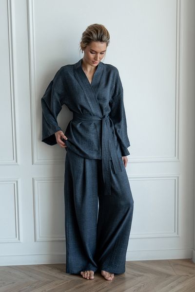 Брюки с защипами Forly из льна Grace XL/XXL Серый LN0072-12-09_XL/XXL LN0072-12-09 фото